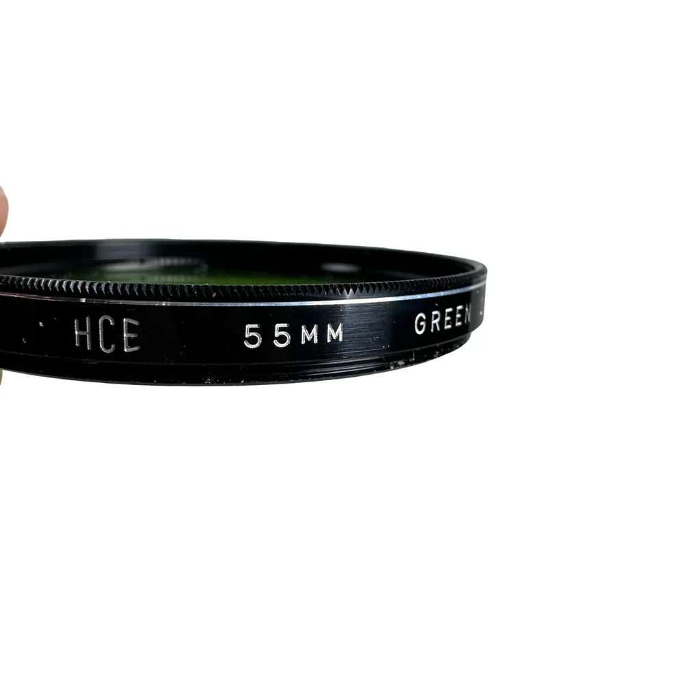 Vintage HCE 55mm Green 1 Camera Lens Filter Threaded Circular w/ Case Made Japan